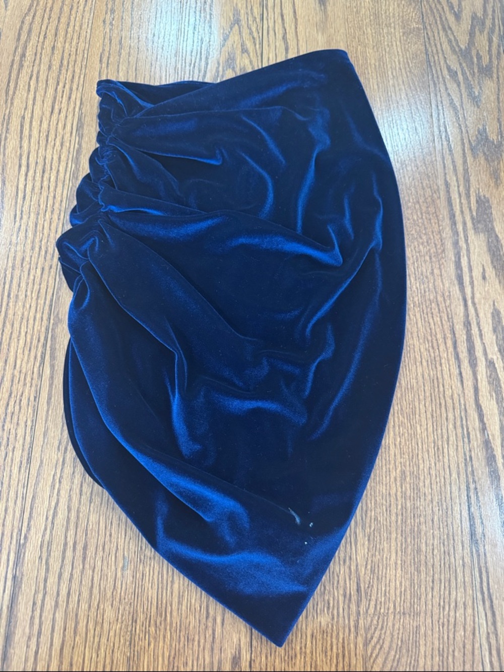 ALIX NYC Velvet Asymmetrical Mini Skirt - Navy Blue
